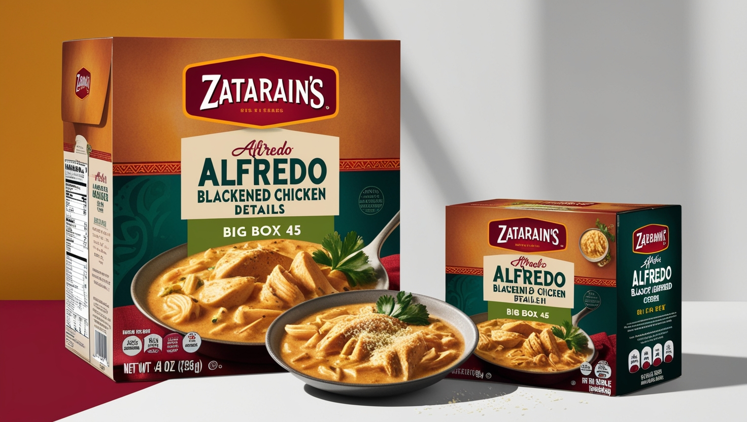 Zatarain's Alfredo Blackened Chicken Details Big Box Single Pack 45