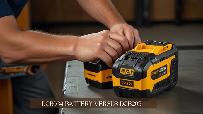 DCB034 Battery Versus DCB203