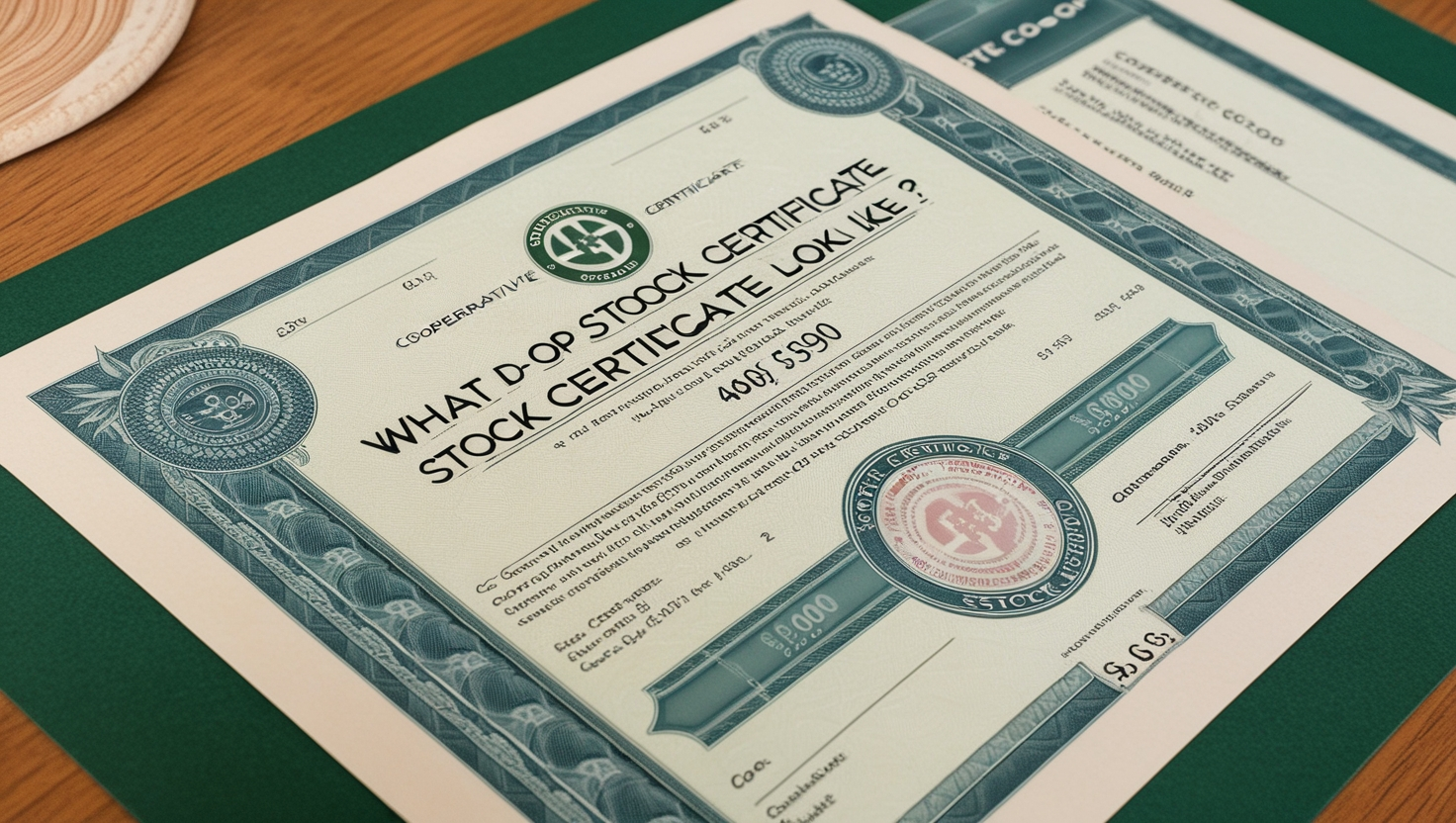 what does a co op stock certificate look like